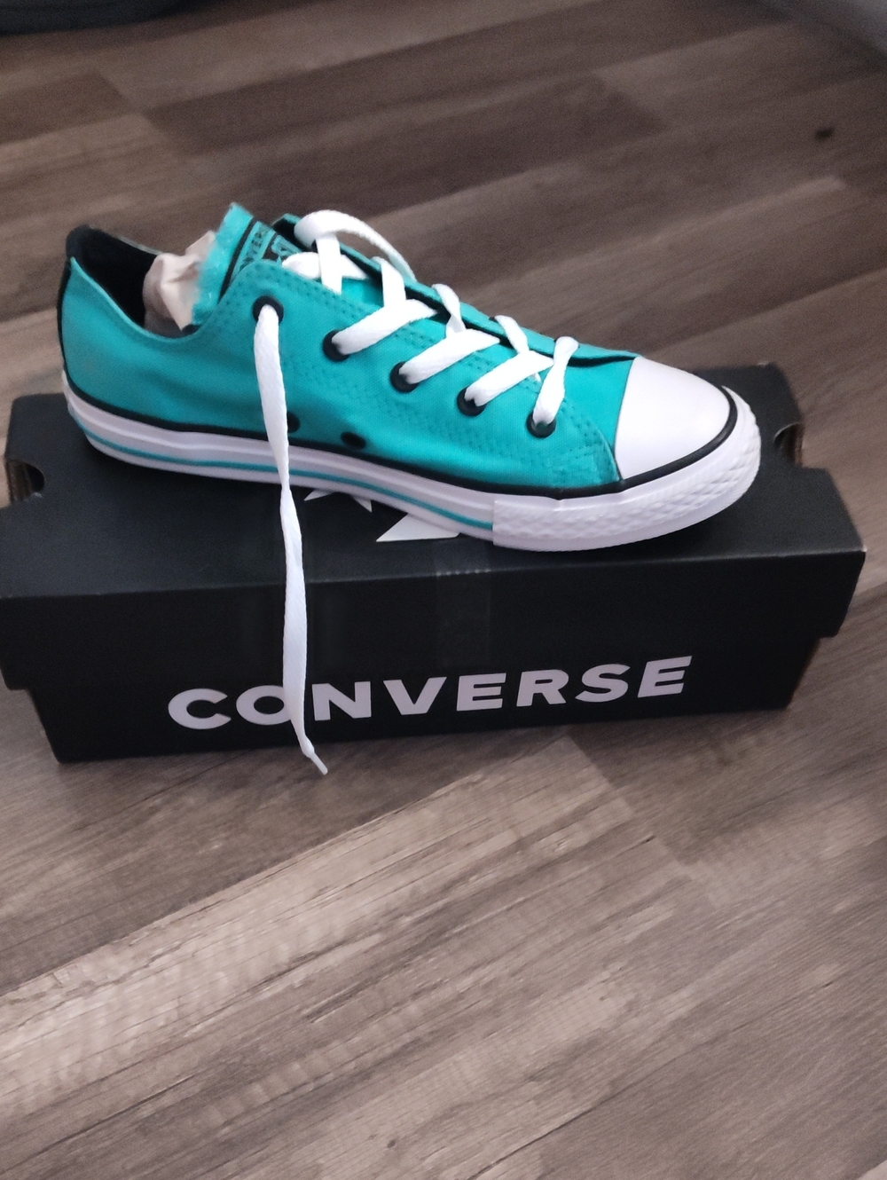 Converse Kids Teal Low Top Sneakers with White Laces